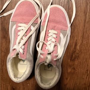 Vans Pink and Gray Suede Old Skool Sneakers